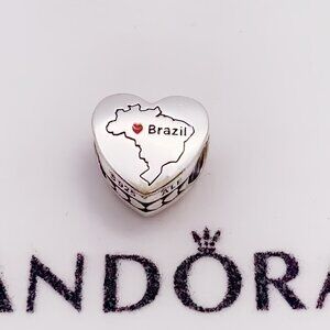 Pandora I love Brazil Heart Charm